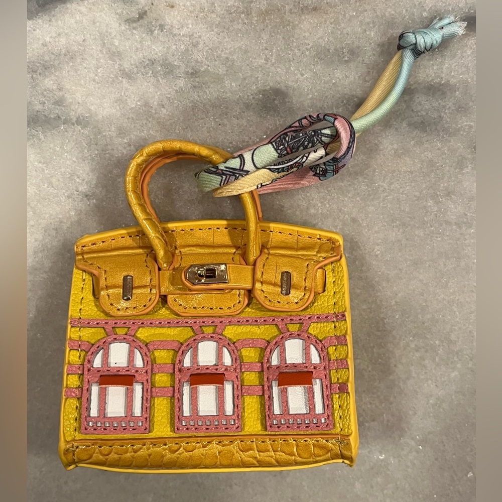 Mini Purse Bag Keychain Charm AirPod Pouch Holder Case Miniature Handbag Yellow